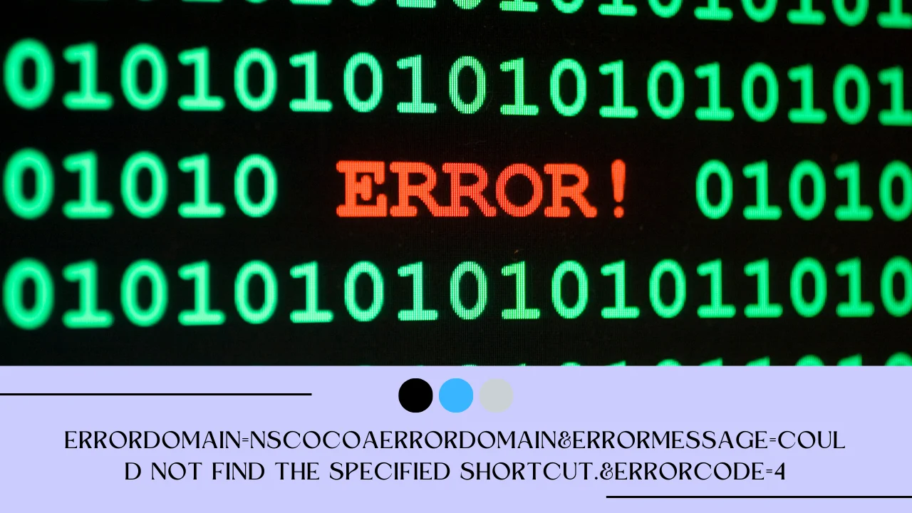 Errordomain=nscocoaerrordomain&errormessage=could not find the specified shortcut.&errorcode=4